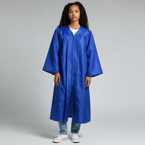 Jostens: Royal Blue Graduation Gown, V-neckline, Size 5' 04" - 5' 06"